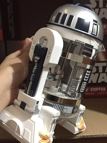 🌌 ¡QUE LA FUERZA TE ACOMPAÑE CADA MAÑANA! CAFETERA PRENSA FRANCESA EDICIÓN EXCLUSIVA R2-D2 (STAR WARS) 🌌 2