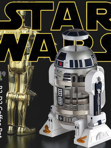 🌌 ¡QUE LA FUERZA TE ACOMPAÑE CADA MAÑANA! CAFETERA PRENSA FRANCESA EDICIÓN EXCLUSIVA R2-D2 (STAR WARS) 🌌 3