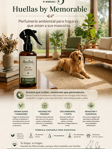 🌿🐾 Perfume Ambiental “Brisas Canina” – Huellas Pet+Family 1