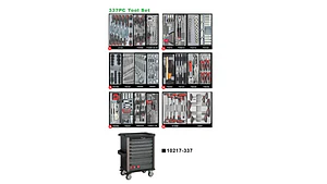 🧰 MUEBLE 7 GAVETAS, 337 HERRAMIENTAS (10217R-337)