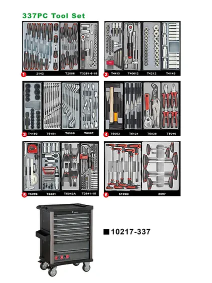 🧰 MUEBLE 7 GAVETAS, 337 HERRAMIENTAS (10217R-337) 1