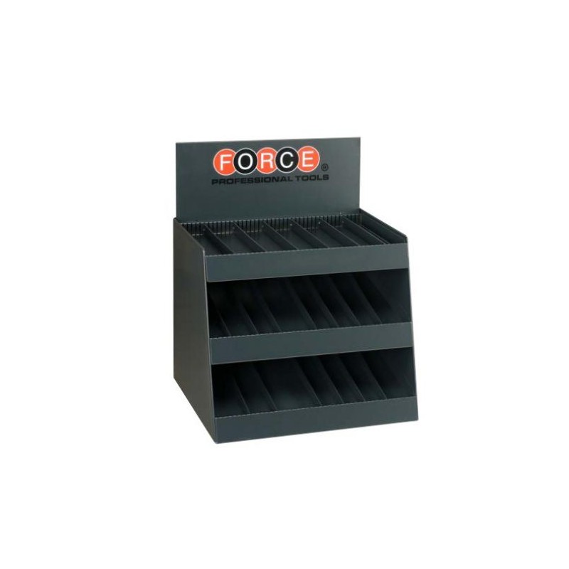 🗄️ EXHIBIDOR METÁLICO INDUSTRIAL DE 3 NIVELES PARA MOSTRADOR Y PAÑOL CON SET COMPLETO DE 408 DADOS DE IMPACTO AUTOMOTRICES (ACABADO NEGRO FOSFATADO) - CÓDIGO DE FABRICANTE: 50121C-408 1