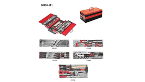 🧰 CAJA METÁLICA PORTÁTIL DE 4 BANDEJAS DESPLEGABLES CON SET DE 101 HERRAMIENTAS PROFESIONALES - CÓDIGO DE FABRICANTE: 50235-101