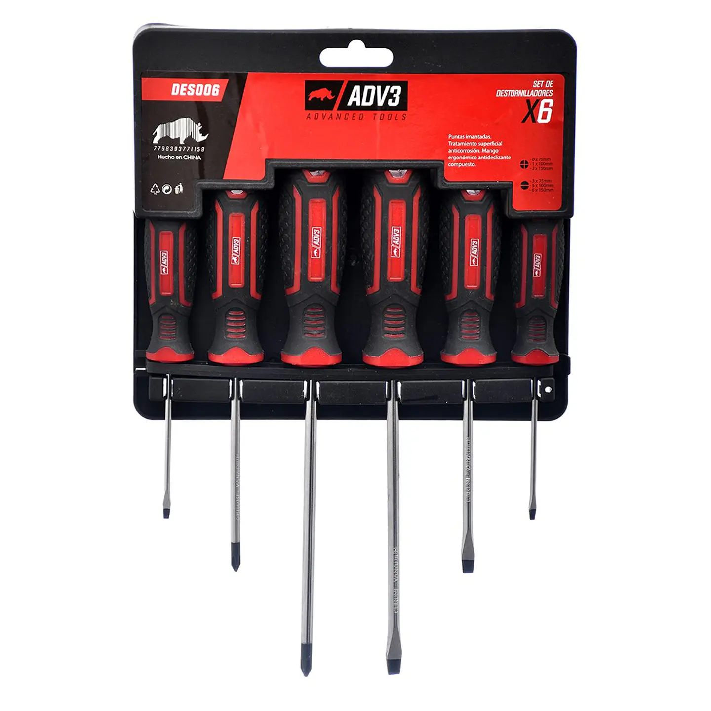 SET DE DESTORNILLADORES PHILLIPS Y PLANOS X 6 UNIDADES CON PUNTA IMANTADA 1