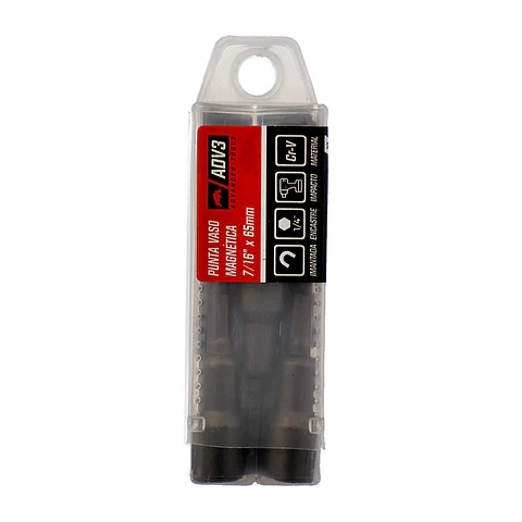 PUNTA VASO MAGNÉTICA 7/16" X 65 MM X 10 UNIDADES