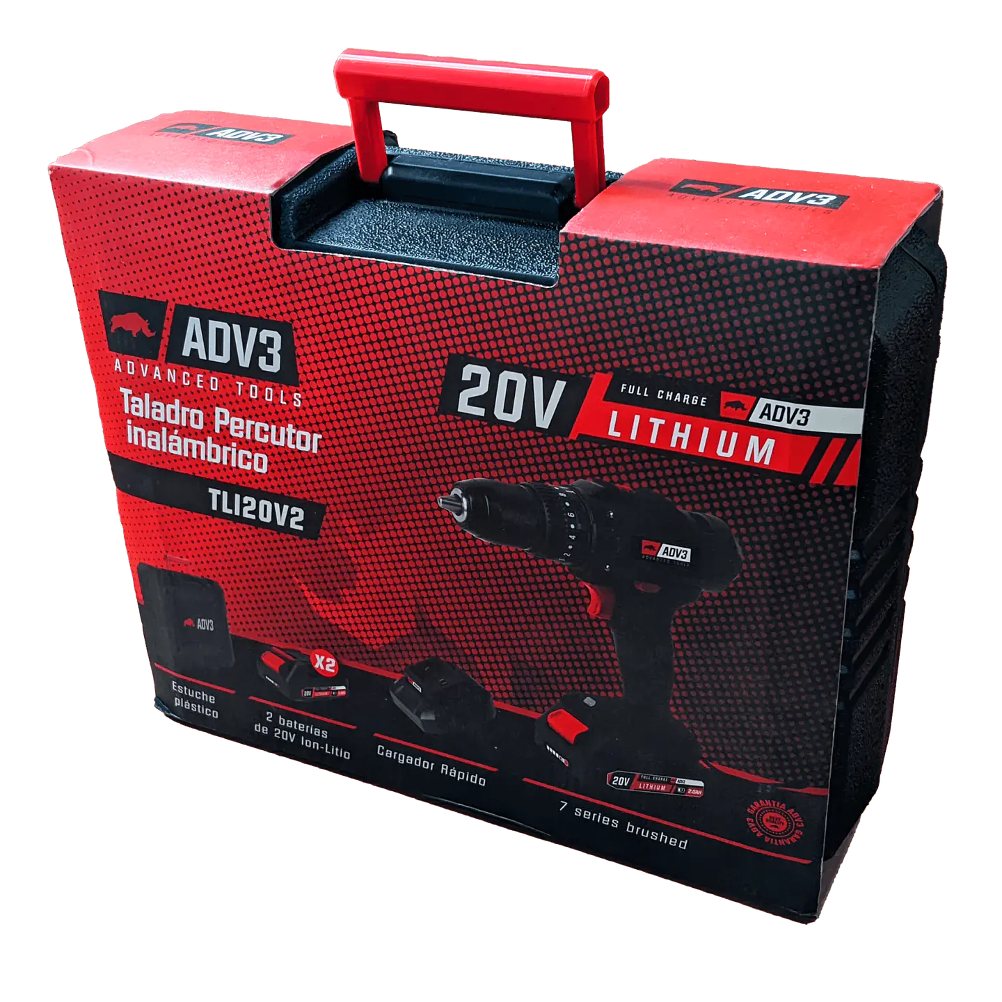 TALADRO PERCUTOR INALÁMBRICO DE 20 V CON 2 BATERÍAS 2