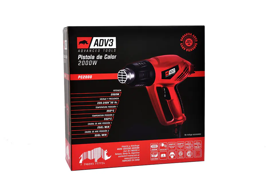 PISTOLA DE CALOR DE 2000 W 2