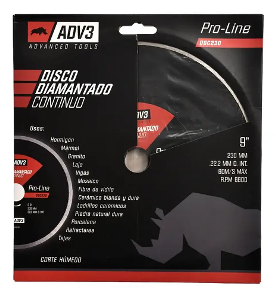 DISCO DIAMANTADO CONTINUO ADV3 230mm 2