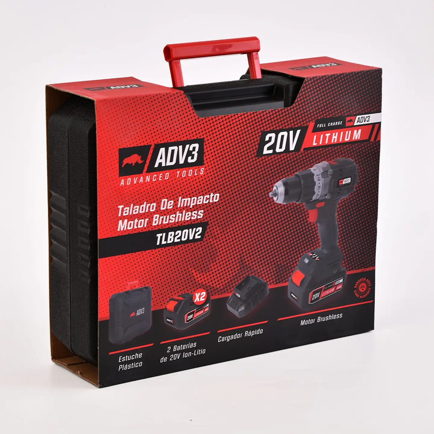 TALADRO DE IMPACTO 20 V CON MOTOR BRUSHLESS CON 2 BATERÍAS 10
