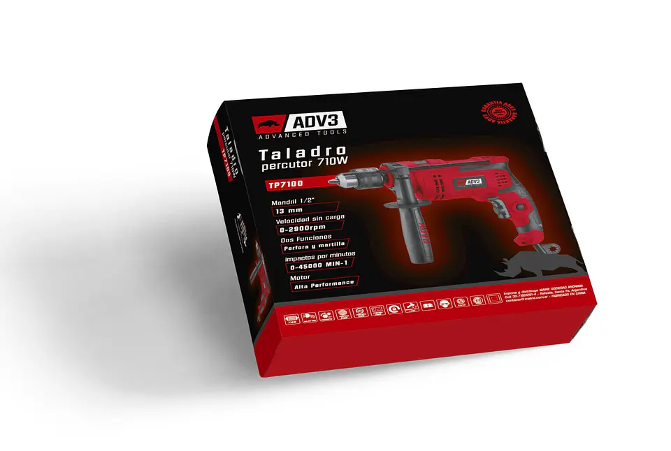 TALADRO DE IMPACTO CON PERCUTOR 710 W 3