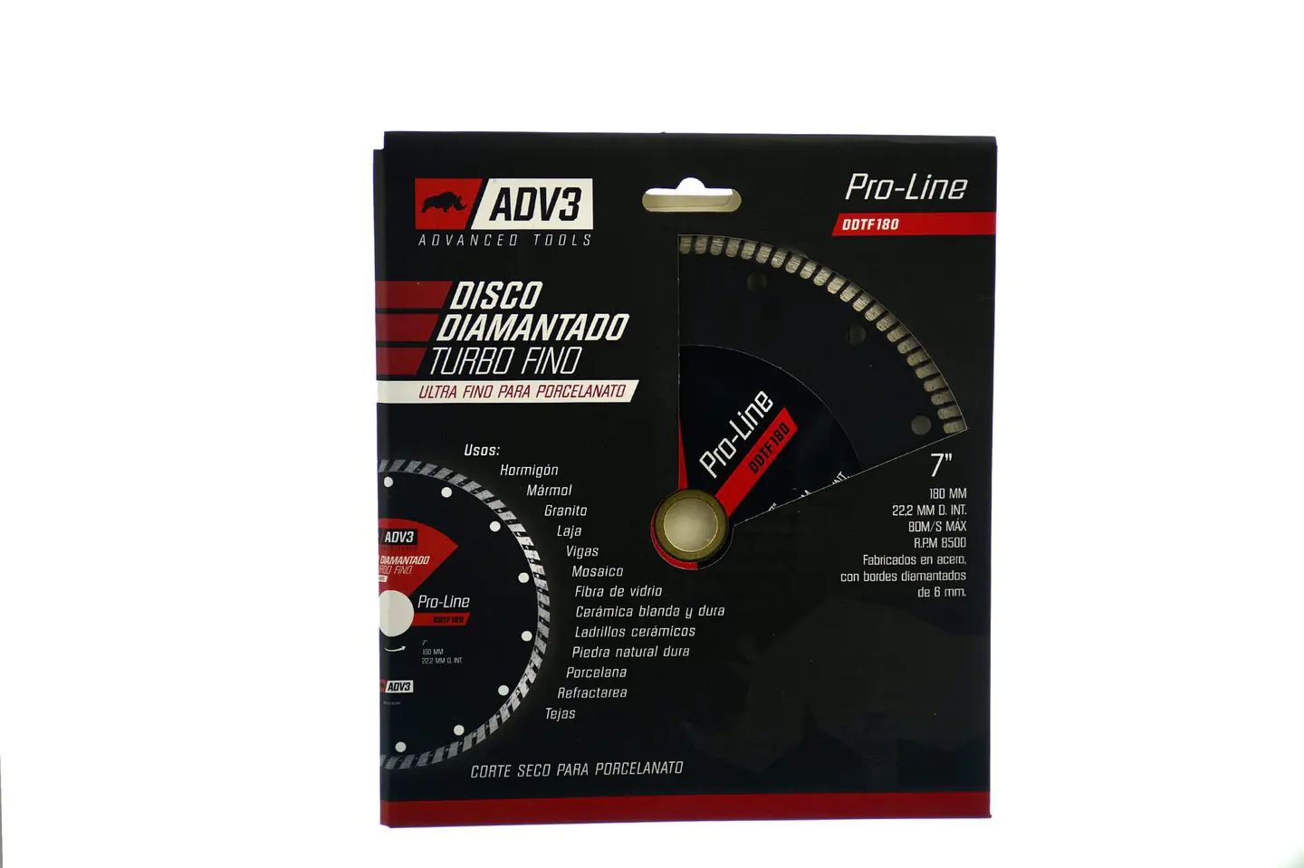 DISCO DIAMANTADO TURBO FINO DE 180 MM 2