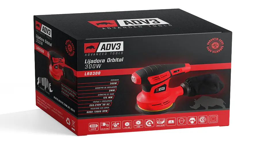 LIJADORA ROTO ORBITAL DE 300W 8