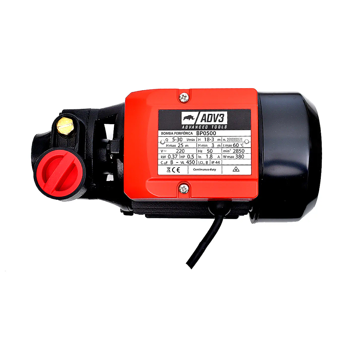 Bomba Periférica 0,5 Hp 370W 4