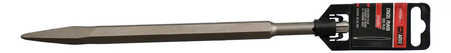Cincel Punta Redonda SDS Plus 14mm 25cm Acero al Carbono 2