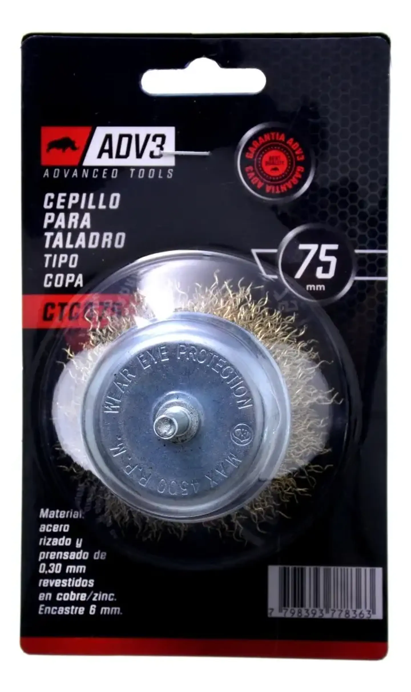 Cepillo Para Taladro Copa Acero Cobre Zinc 0.3mm 2
