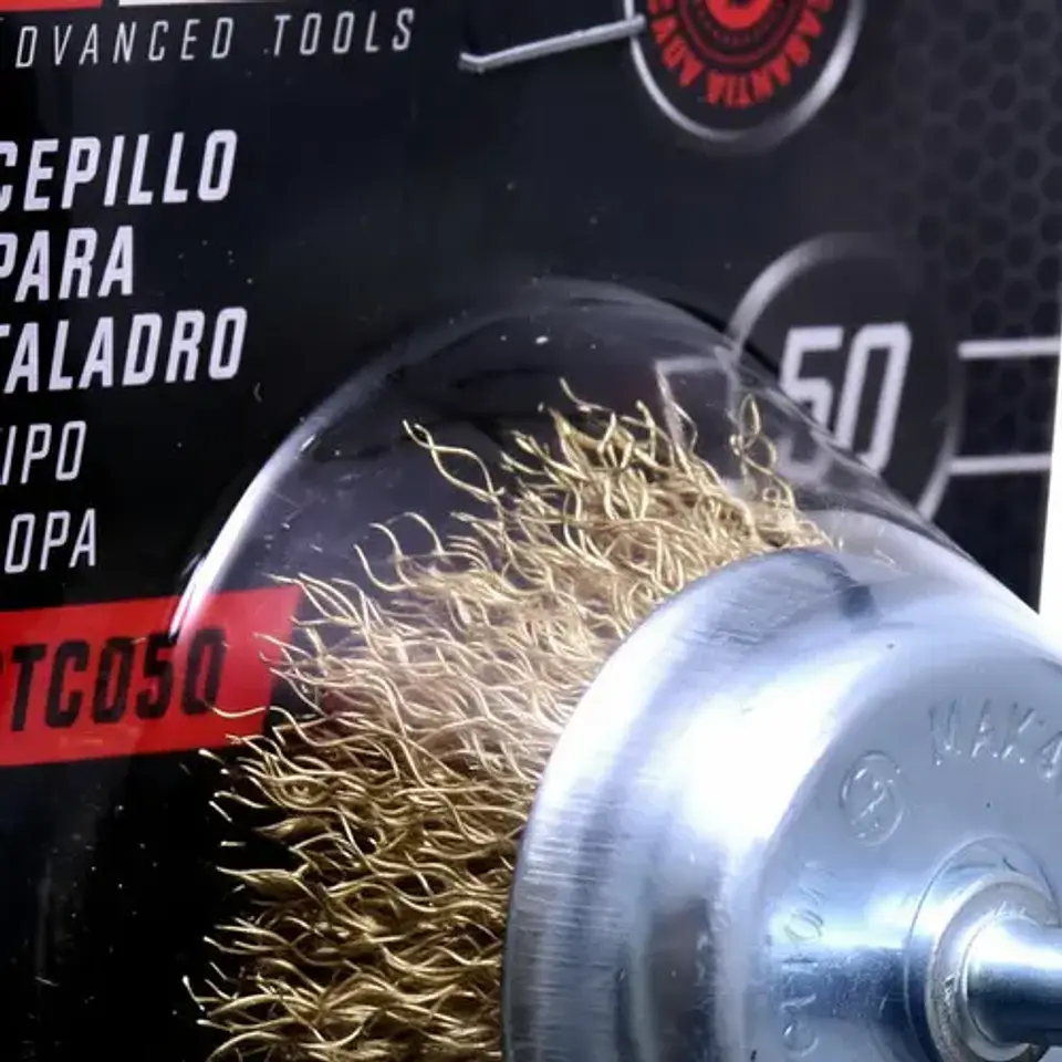 Cepillo Para Taladro Tipo Copa 50 Mm Bronceado Rizado 2