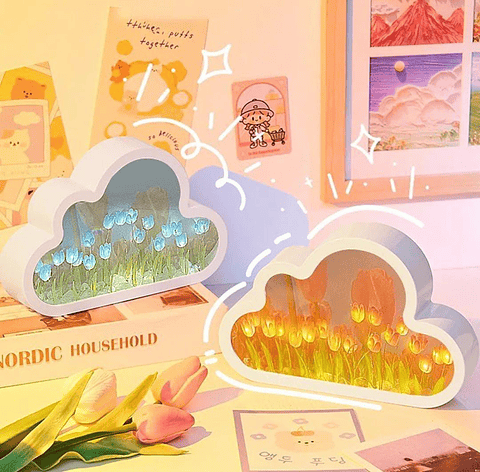 Espejo-Lámpara de tulipán