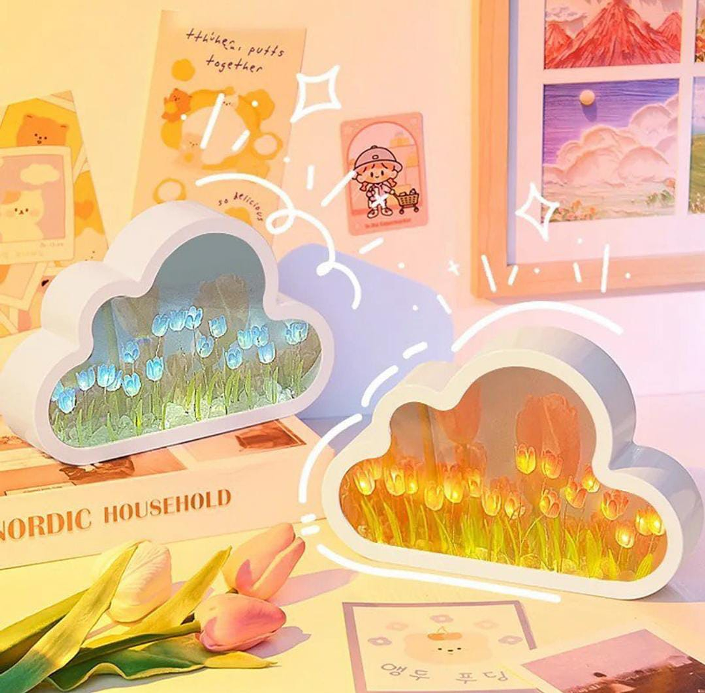 Espejo-Lámpara de tulipán 1