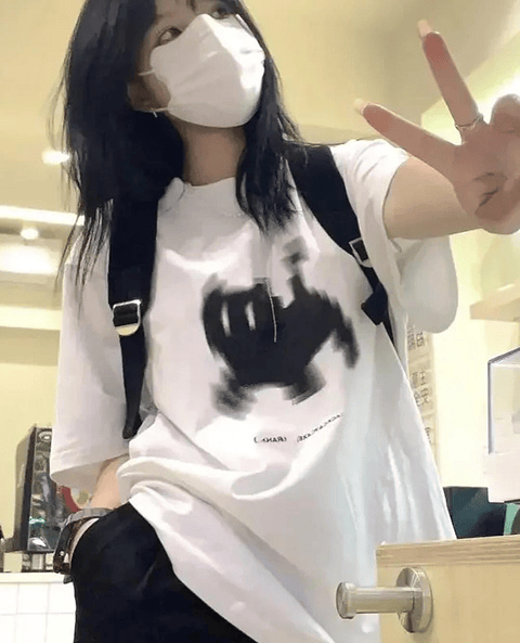 Polera Black Pixel Cat