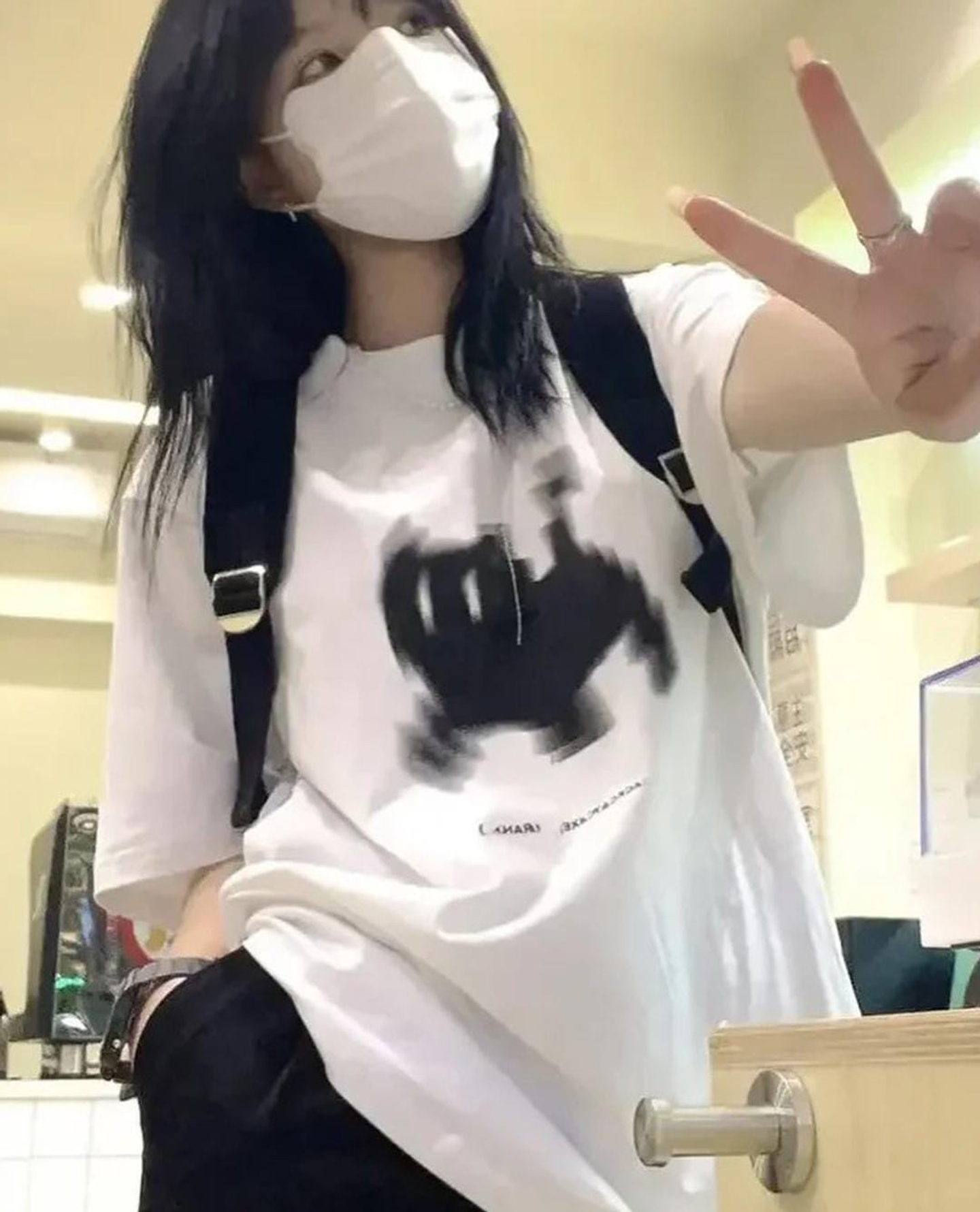 Polera Black Pixel Cat 1