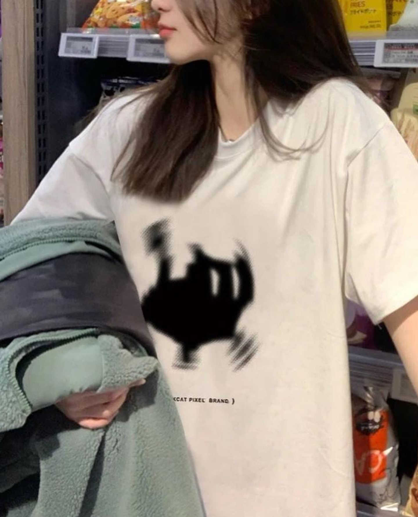 Polera Black Pixel Cat 3