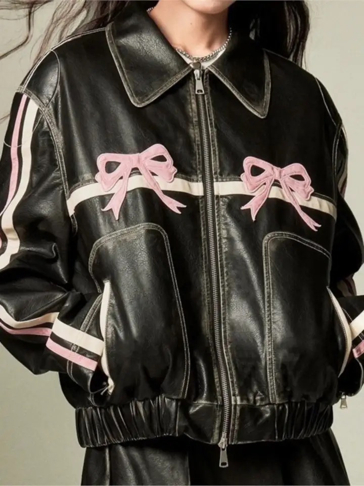 Chaqueta de cuero vegano coquette 1