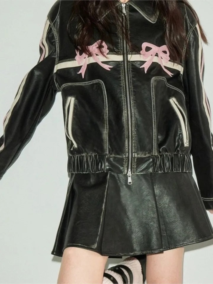Chaqueta de cuero vegano coquette 2