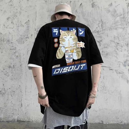Polera De Gato Comiendo Ramen  4