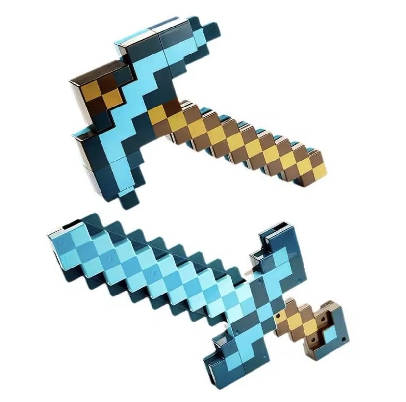 Espada 2 en 1 Minecraft con luz 5 colores  2
