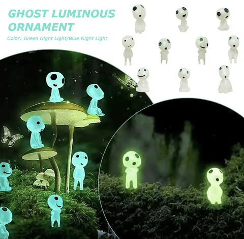 Figuras de kodama el espíritu del bosque - Studio Ghibli 