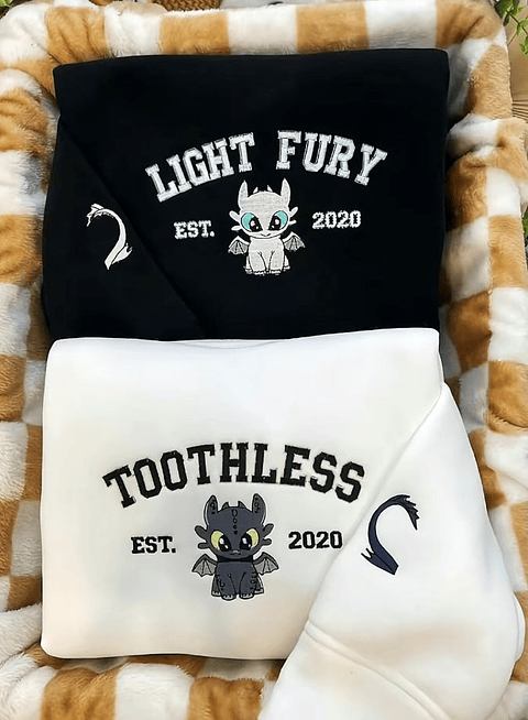 Poleron bordado "como entrenar a tu dragon" 