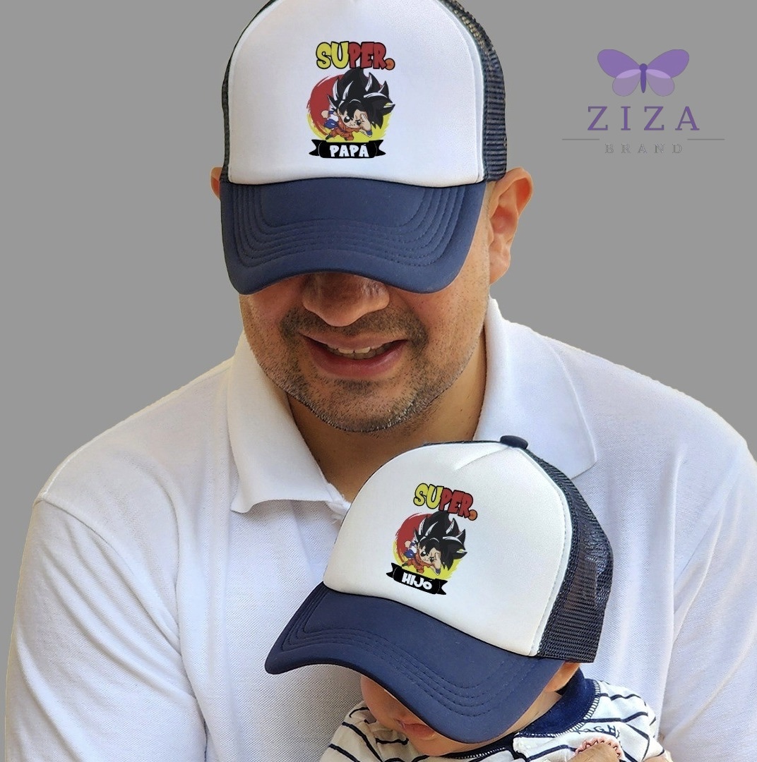 Pack Jockey Trucker Dragon Ball Goku Personalizado (Padre & Hijo) – Estampado 1