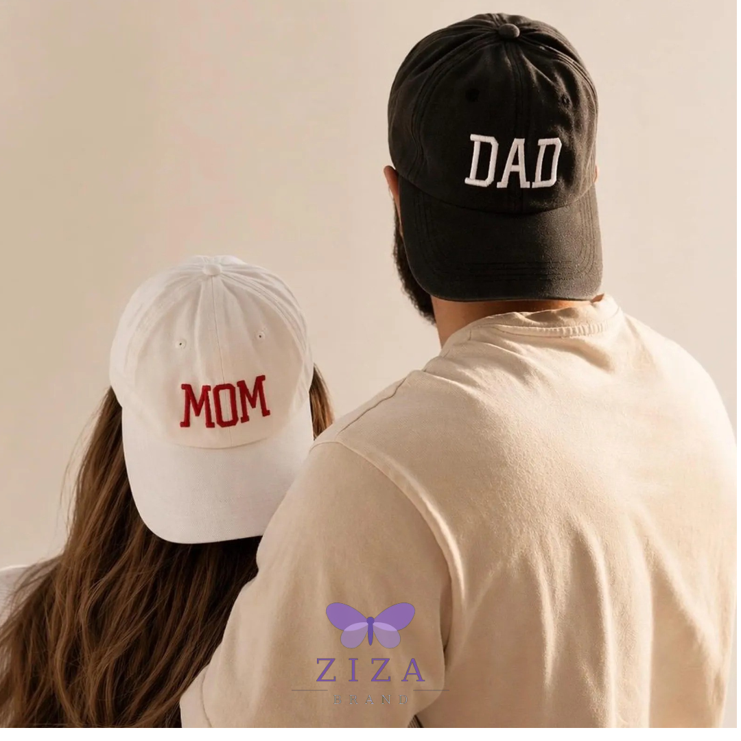 Pack Jockey Bordado Mom & Dad – Gorros Personalizados para Pareja (Premium) 1
