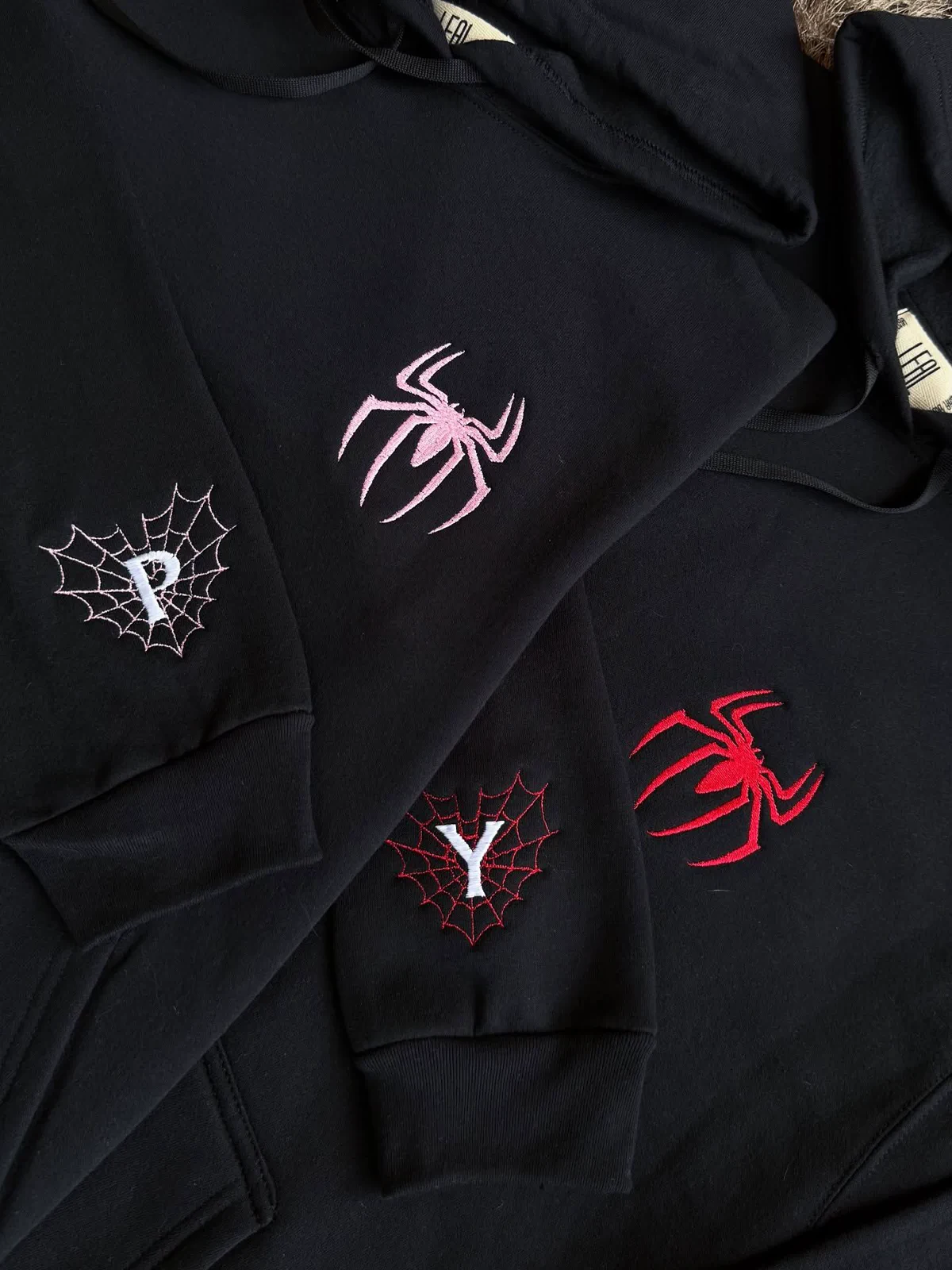 Poleron Spider man Pack de Parejas - Spider-Man Bordado Personalizado  1
