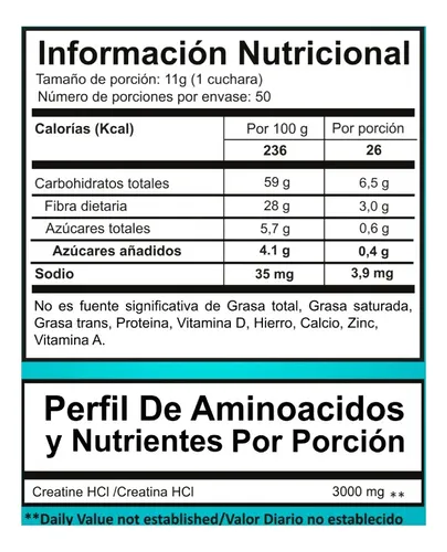 Creatina Legacy 50 servicios Creatina HCL 5