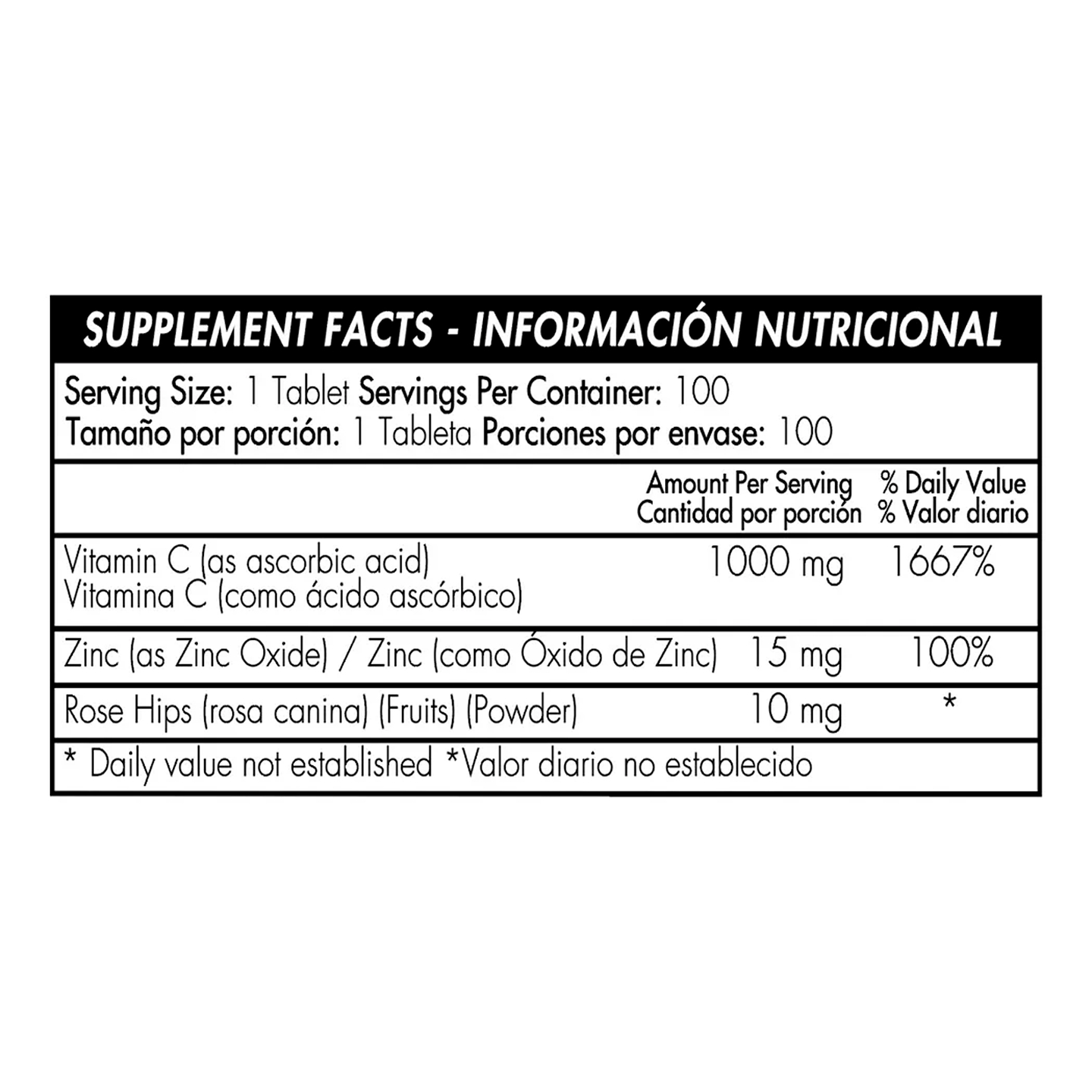 Vitamin C 1000mg con Zinc - 100 Tabletas 2