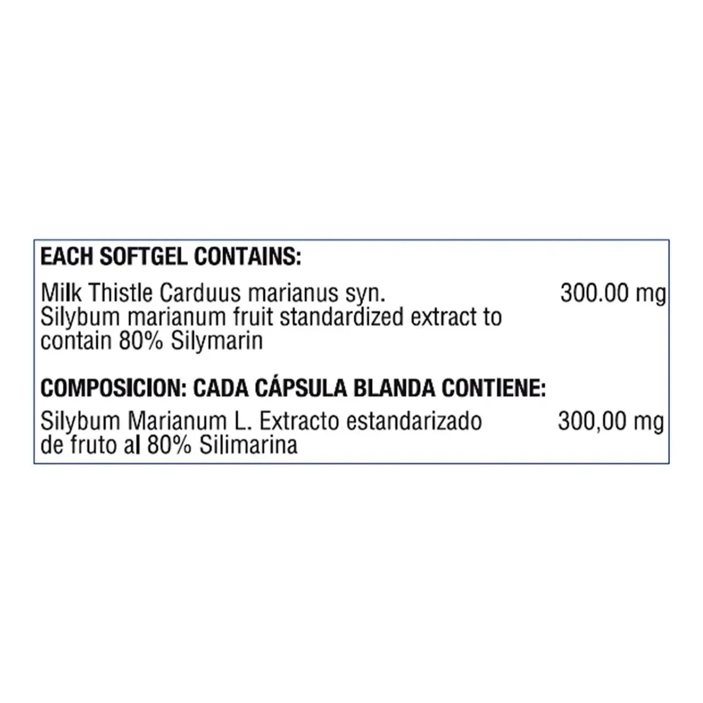 Milk Thistle 300 Mg - 60 Softgels 2