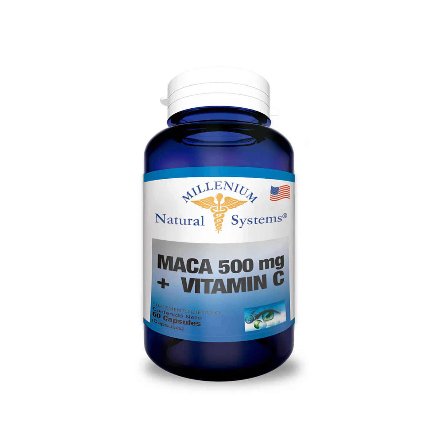 Maca 500mg + Vitamina C 60 Cápsulas MNS 1