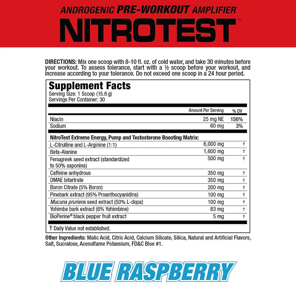 Nitrotest Pre Workout 30 Servicios 2