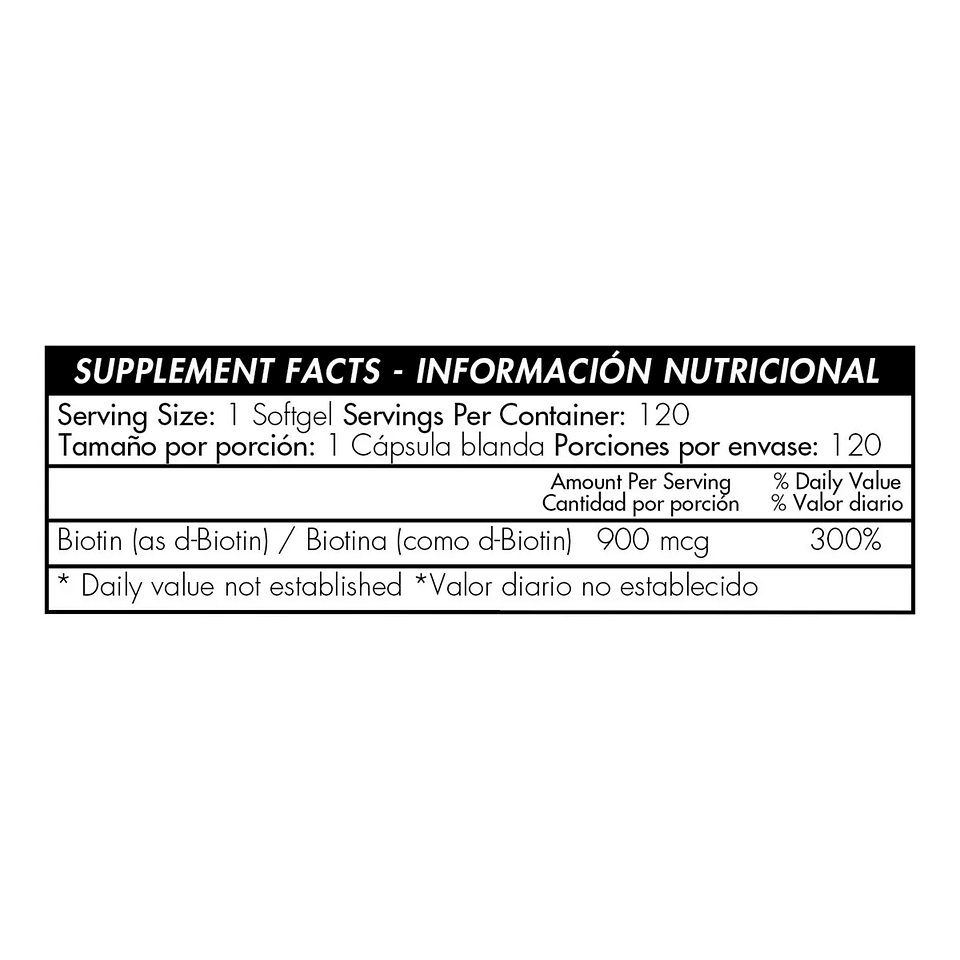 Biotina 900 mcg 120 Softgels 2