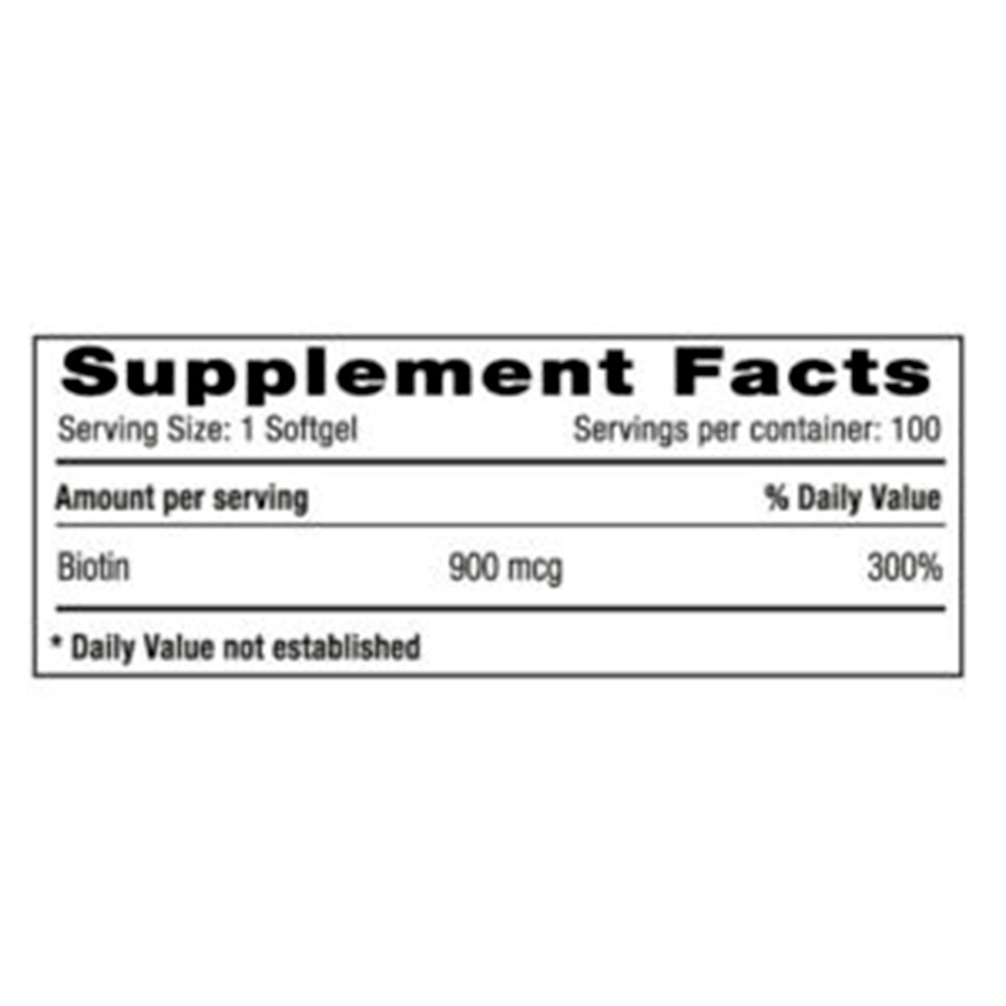 Biotin 900 mcg x 100 Softgels 2