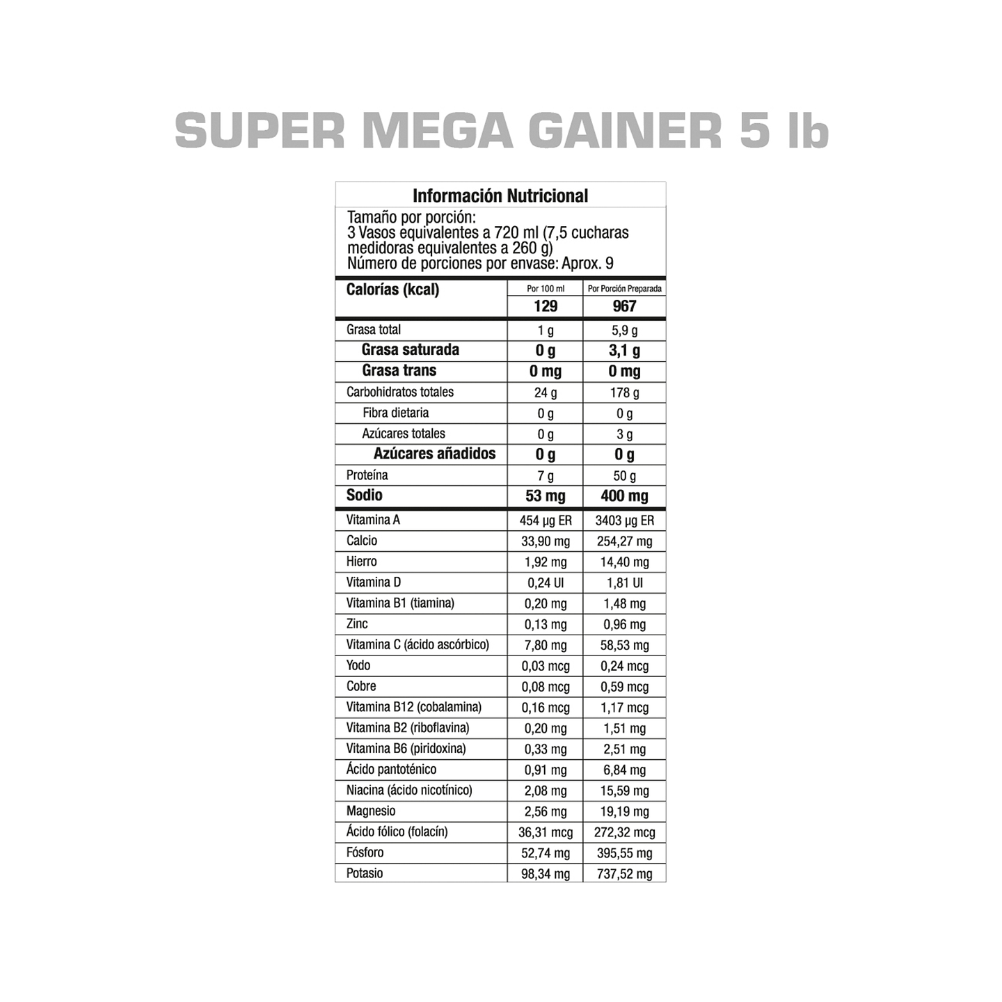 Super Mega Gainer 5 Libras 4