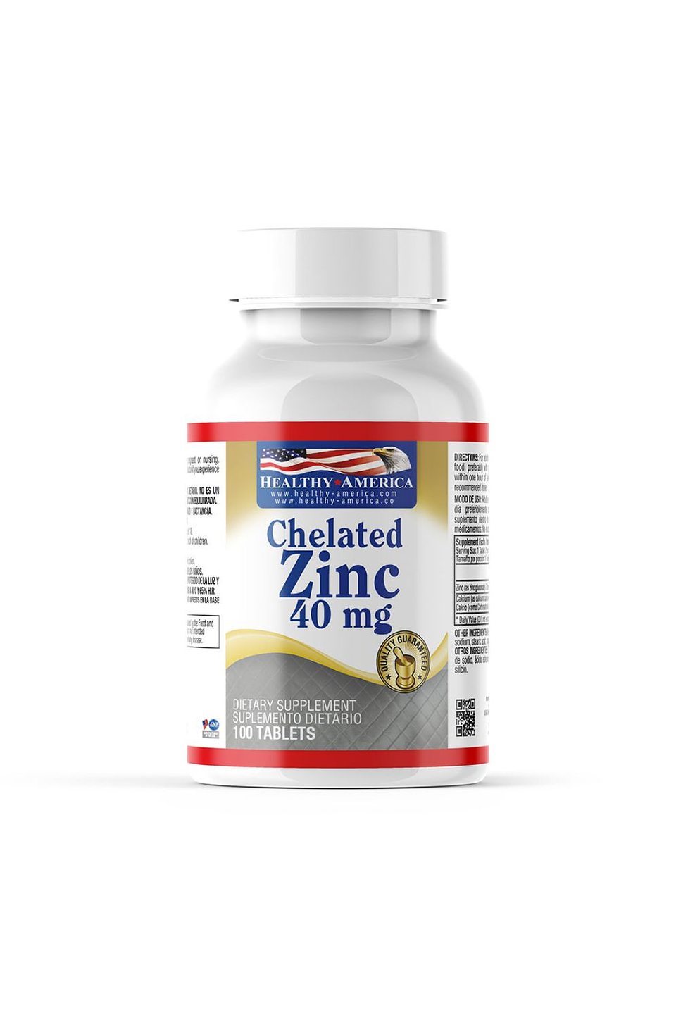 Chelated 40mg - 100 Tabletas (Zinc Quelado) 1