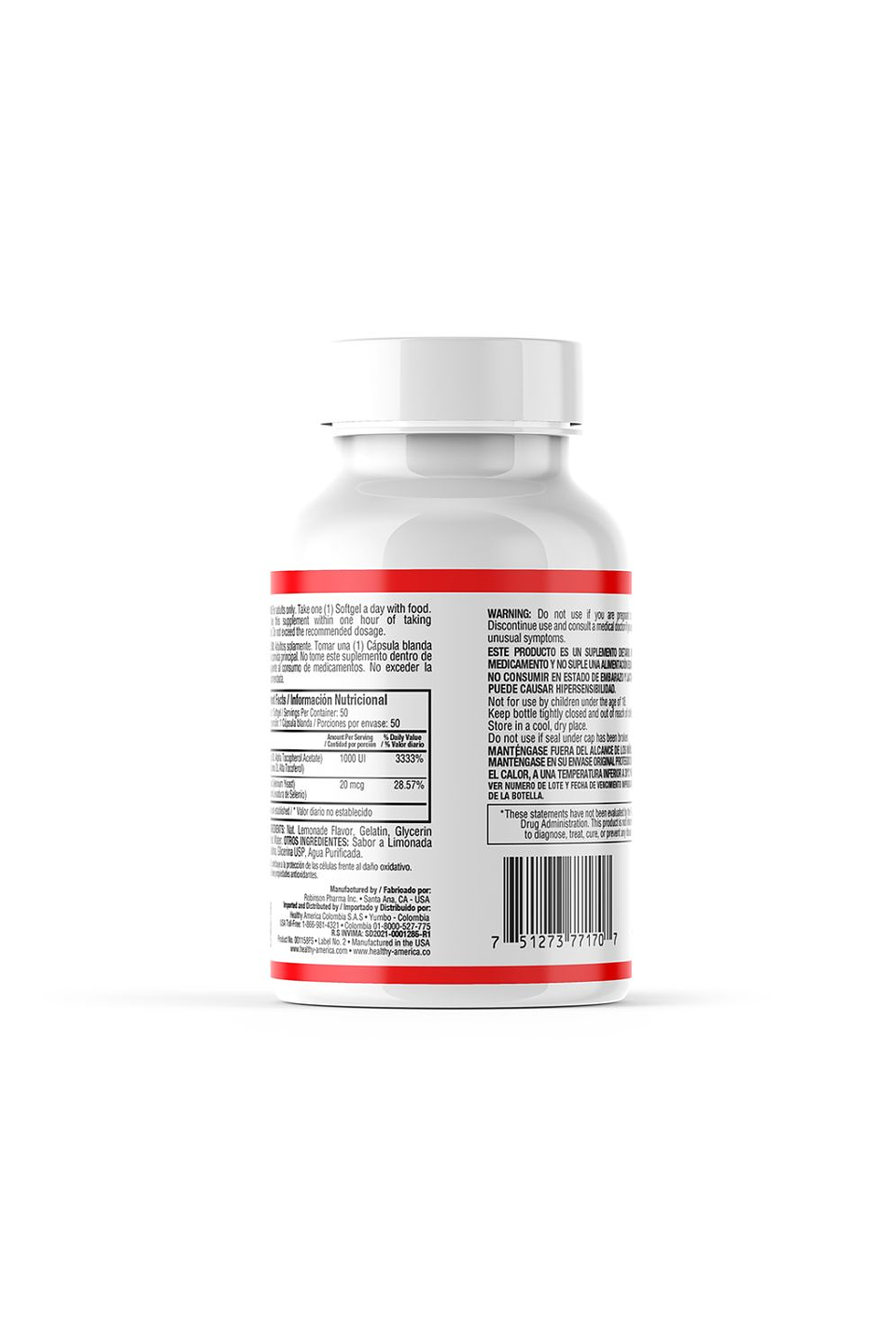Vitamina E 1000 IU Selenio- 50 Softgels 2