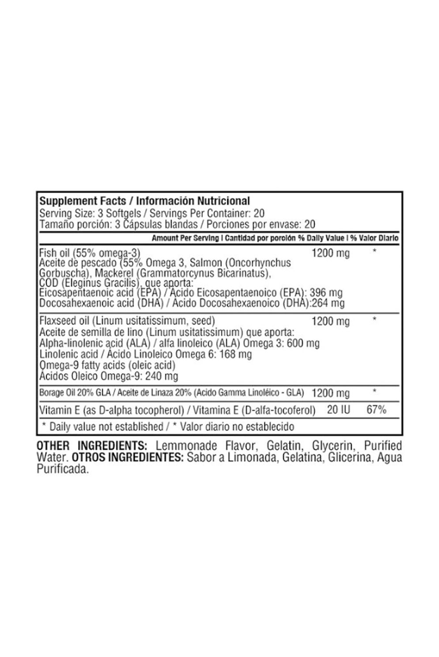 Triple Omega 3, 6, 9 1200mg - 60 Softgels 3