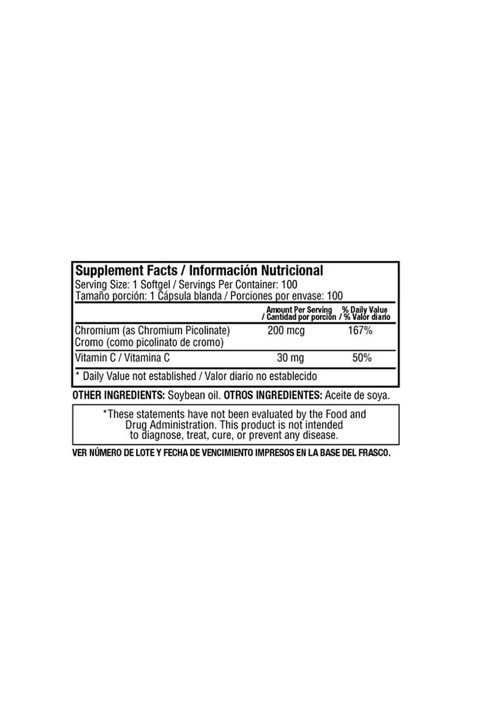 Chromium Picolinate 200mcg - 100 Softgels 3