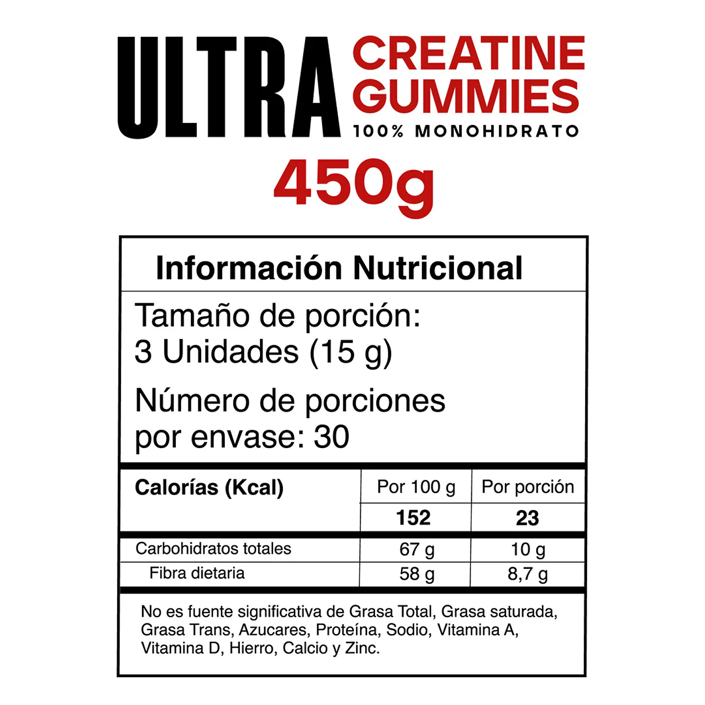 Ultra Creatine Gummies - Gomitas con Creatina - 30 unidades  2