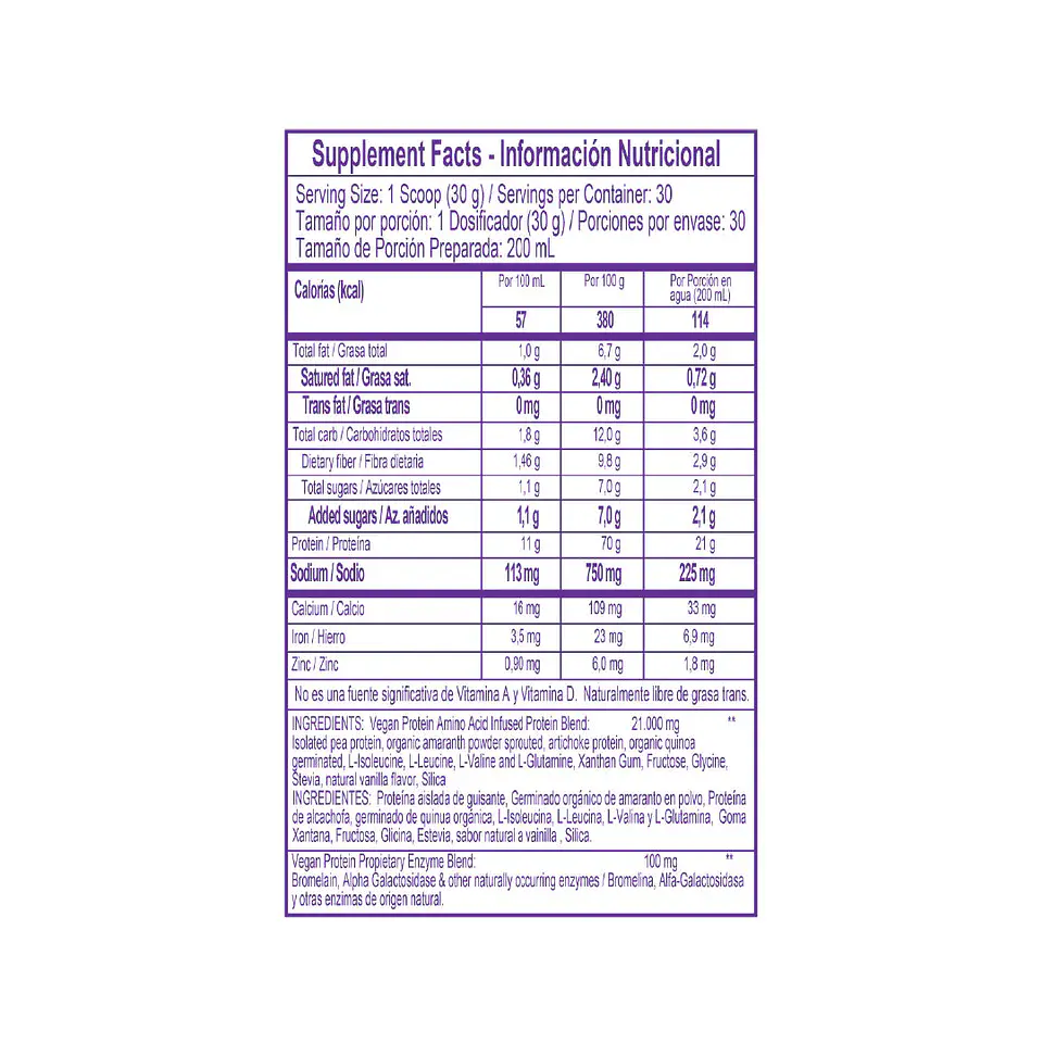 Vegan Protein 30 Servicios - 910gr 2