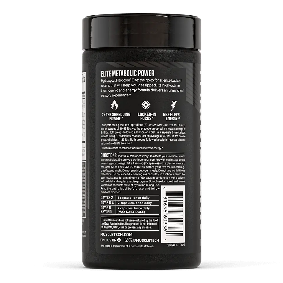Hydroxycut Hardcore Elite 100 Capsulas - 30 Servicios 3