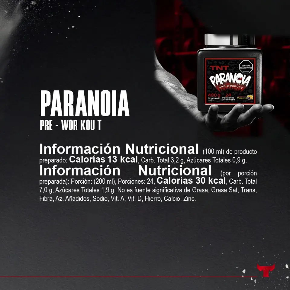 Paranoia Pre-Workout TNT 480g 5